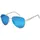 Stylebreaker Piloten Sonnenbrille Polarisiert Set Etui, Hellgold/Blau - Einheitsgröße