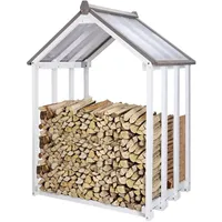WONDERMAKE WONDERMAKE® Kaminholzregal Holz Dach außen, Brennholzregal Holzlager-Regal Feuerholzregal
