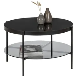 Couchtisch Aiko in Schwarz Rund