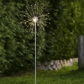 Best Season LED Dekostab Firework Outdoor Kunststoff/Metall 160 LED inkl. Erdspieß grau/silber