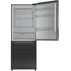 Cecotec Bolero CoolMarket FD 420 Dark E. Kühlbox für französische Tür, Total No Frost 185cm 420L E Schwarz Display Inverter,