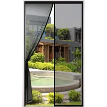 luxuskollektion Fliegengitter Tür Magnet 90 x 190 cm Schwarz