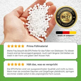 Green Bean Eps-Perlen, Weiß, Kunststoff, Füllung: Styroporkugeln, Rund, 1x1x1 cm, Hergestellt in Deutschland, Wohnzimmer, Hocker, Sitzsäcke, XXL Sitzsäcke