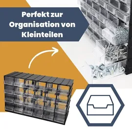 GarPet Kleinteilemagazin Kunststoff 24 Fach schwarz