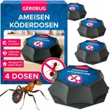 GEROBUG Ameisenköder für innen und draußen - 4 Ameisenköderdosen - Ameisengift draußen mit Nestwirkung, Gift gegen Ameisen im Haus - Lockstoff Ameisenmittel, Ameisenfalle für innen und außen