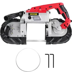 VEVOR Bandsäge 12,7 cm Schnittgröße 1100 W 2,9 A Sägeband Stahl, Eisensäge 200 cm Kabel 6 Stufe Geschwindigkeit Metallbandsägemaschine, Bandsäge für anspruchsvolle Anwender, Eisensäge 55 × 17 × 29 cm