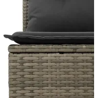 vidaXL 5-tlg. Garten-Sofagarnitur mit Kissen Grau Poly Rattan