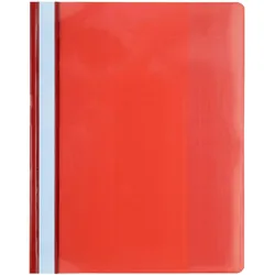 Exacompta 439903B 200x Schnellhefter mit Beschriftungsstreifen aus PVC mit Einschiebung für Hängeregistratur, für Format DIN A4+ - Rot