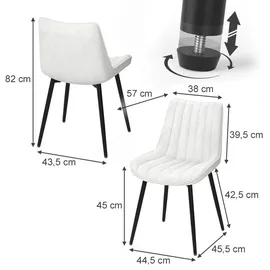 Vicco Esszimmerstuhl Ravlo Polyester beige/schwarz 2er Set