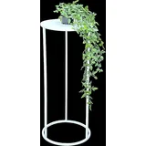 DanDiBo Ambiente Blumenhocker Metall Weiß Rund 70 cm Blumenständer Beistelltisch 96483 l Blumensäule Modern Pflanzenständer Pflanzenhocker - Dandibo