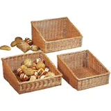 Dekoleidenschaft großer Brotkorb aus Weide in 3 Größen, Regalkorb, Buffetkorb, Auslagekorb, Lagerkorb, Weidenkorb, Aufbewahrungskorb (50x50 cm)