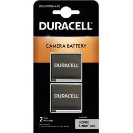 Duracell DRGOPROH4-X2 GoPro 1160 mAh 3,8 V, Lithium-Ion Li-Ion Akku (Kamera Akku), Kamera Stromversorgung, Schwarz