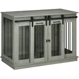 PawHut Hundekäfig, Hundehütte Haustierkäfig mit Zweiraum, Doppeltüren,
