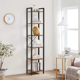 VASAGLE Bücherregal 40 x 30 x 187,5 cm Braun, Schwarz
