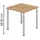 hjh OFFICE PRO Hammerbacher Schreibtisch Y-Serie asteiche/silber, höhenverstellbar, 80 x 68-82 x 80cm
