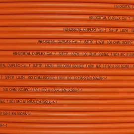 HB-Digital Verlegekabel CAT7 Installationskabel Duplex 50m S/FTP AWG23 LSZH orange