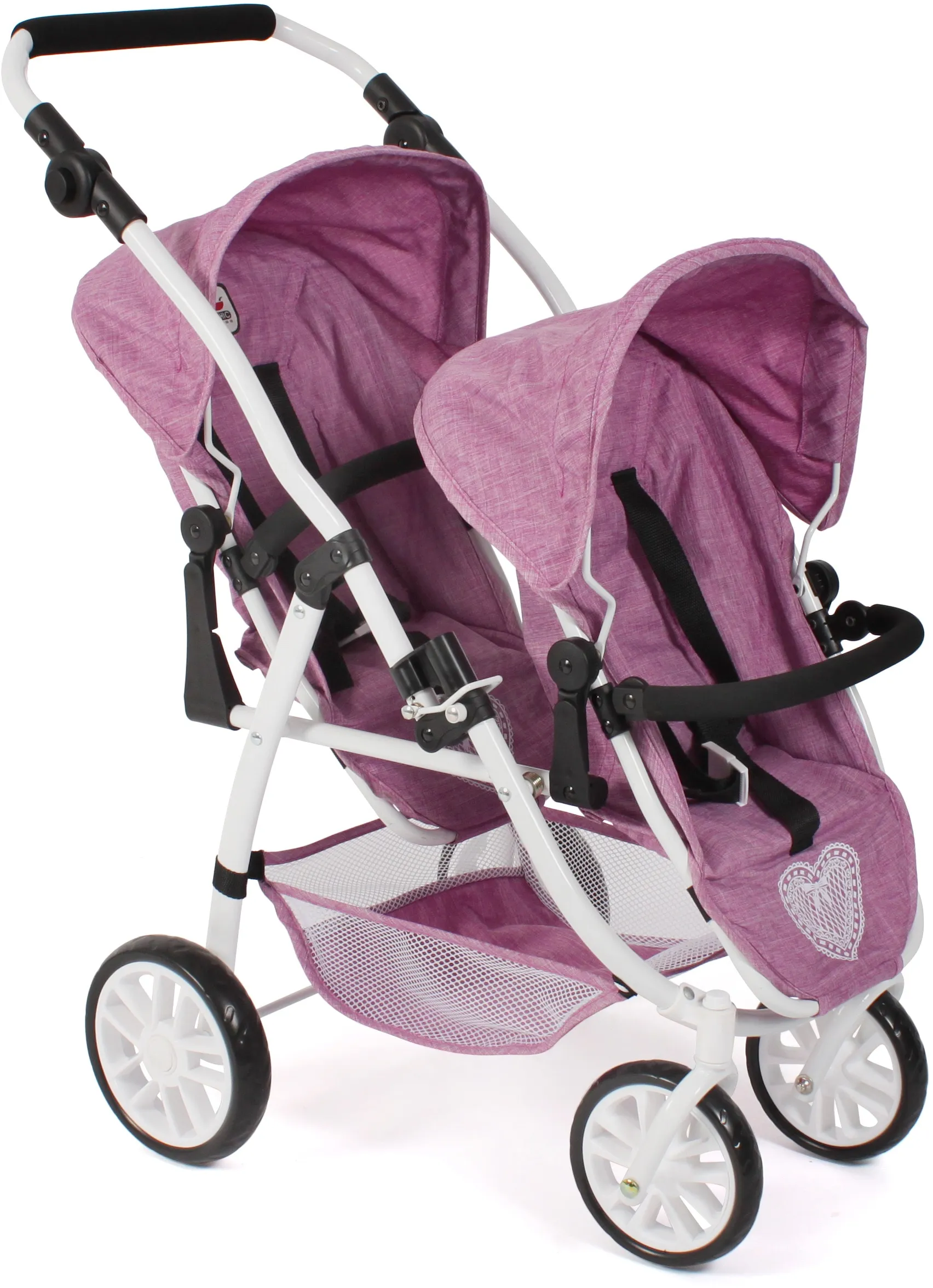 Puppen-Zwillingsbuggy CHIC2000 "Vario, Jeans Pink" Puppenwagen rosa (jeans pink) Kinder