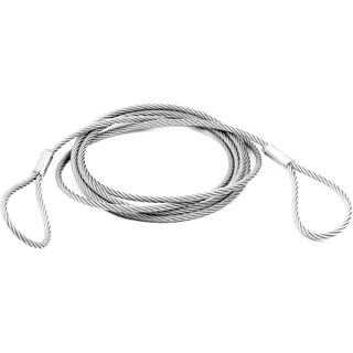 ALFA LOGISTIK Stahlseil 12mm Durchmesser 20m Länge - Stahlseil mit Ösen - Drahtseil mit Ösen - Stahlseil mit 2x Schlaufen - Seil