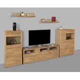 Home Affaire Wohnwand »Silkeborg«, (Set, 5 St.), teilmassiv mit schöner griffloser Optik, braun