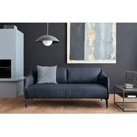 2,5-Sitzer W.SCHILLIG "sally", blau (blau z59), B:194cm H:78cm T:84cm, Longlife Xtra-Leder Z59: Glattleder mit modischer Prägung. Hautstärke 0, 9 - 1, 1 mm., Sofas, mit Metall-Winkelfüßen in Schwarz pulverbeschichtet, Breite 194 cm