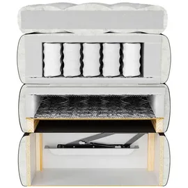 Roller Boxspringbett - türkis - H2/H3 - Bettkasten - inklusive Topper - 180x200 cm