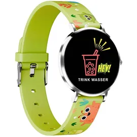 XCOAST Lino-Time BT 37 mm Edelstahlgehäuse grün Sportarmband silber onesize