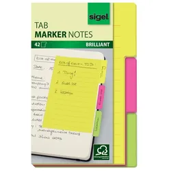 sigel Haftmarker Tab Marker Notes, aus Papier, 42 Blatt