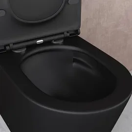 doporro Design Stand-WC mit WC-Sitz Schwarz