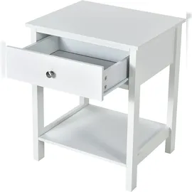 Costway Nachttisch mit Schublade, Beistelltisch 2 Ebenen, Holz, Nachtschrank, Flurtisch