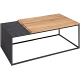 Riess-Ambiente Couchtisch ARCHITECTURE 100cm Eiche geölt schwarzes Metallgestell Massivholz