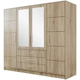 Mirjan24 Kleiderschrank Sonoma Eiche, 3 Schubladen, 196x200x58 cm, Schlafzimmer, Kleiderschränke