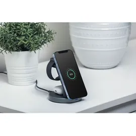 forcell Wireless drahtloses Ladegerät 3in1 15W Solid Mag Charger Unterstützung MagSafe Schwarz - Schwarz