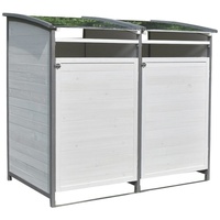 Mucola Mülltonnenbox Doppelbox für 2 Tonnen Mülltonnenverkleidung für 2x 120L oder 240L (Stück, 2 St), Witterungsbeständig weiß