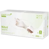 Medi-Inn Nitril white Einmalhandschuhe Puderfrei Big Box Fabauswahl(weiß,S (6-7),1000 Stück)