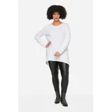 Angel Of Style by Happy Size Angel of Style T-Shirt Longshirt bequeme Passform Rundhals Langarm weiß 48