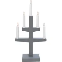 STAR Fensterleuchter Trapp, 5Flammig, Holz, Grau3 X 50 Ml