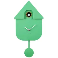 Karlsson Wanduhr Modern Cuckoo Hellgrün, Kunststoff, 21.5x41x8.5 cm, Dekoration,