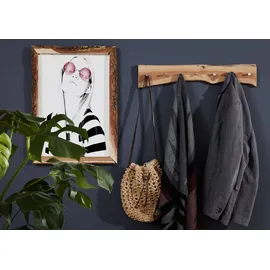 Massivmoebel24 Garderobenleiste Akazie 70 x 5 x 10 cm Beige