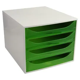 Exacompta 228697D Ecobox Schubladenbox mit 4 Schubladen - Apfelgrün -