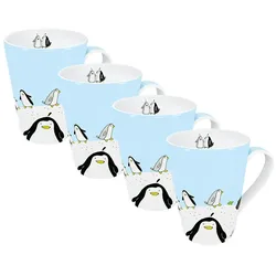 Könitz Porzellan 4er Becher, Globetrotter Penguin
