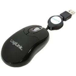 Mouse LogiLink optisch USB Mini mit Kabeleinzug