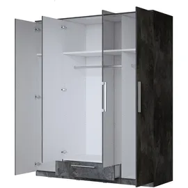 INOSIGN »India, FSC-zertifizierter Holzwerkstoff, Made in Europe«, (in Schieferoptik oder weiß mit Beleuchtung und Fernbedienung, 181 oder 225x215x60cm