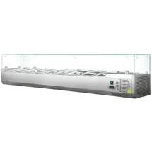 Skyrainbow Kühlaufsatzvitrine GN 1/4, 120 x 34, Glasaufsatz