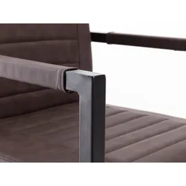 Woodkings Esstisch Bullwer mit 4 Stühlen Picton braun - Braun/Schwarz