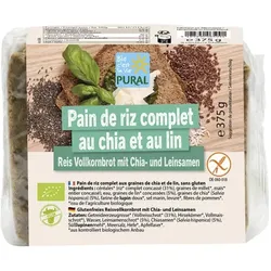 Pural Reis Vollkorn-Brot Chia-Leinsamen glutenfrei bio