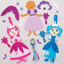 Mix & Match-Bastelset für Deko-Anhänger "Schnee Prinzessin"  (pro Set 6) Bastelsets