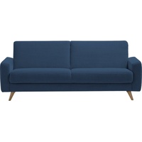 exxpo - sofa fashion 3-Sitzer Samso, elegant und bequem, aktueller Cord Bezug, Kippcouch, hochwertige Verarbeitung, Schlafsofa inkl. Bettfunktion und Bettkasten blau