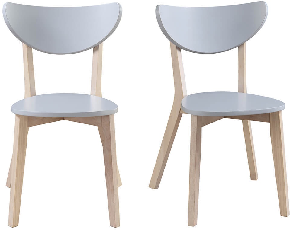 Chaises scandinaves gris et bois clair (lot de 2) LEENA