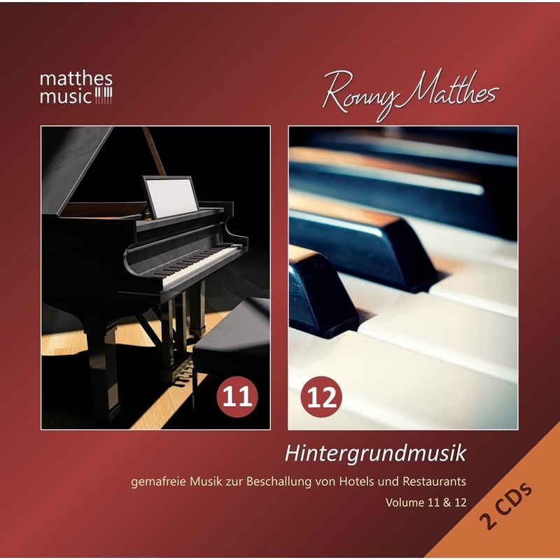 Hintergrundmusik Vol.11 & 12-Gemafreie Musik - Ronny Matthes  Gemafreie Musik  Klaviermusik. (CD)