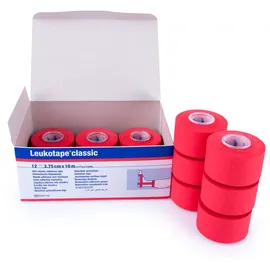BSN Medical Leukotape Classic Tape Verband 12 Stück rot 10 m x 3,75 cm